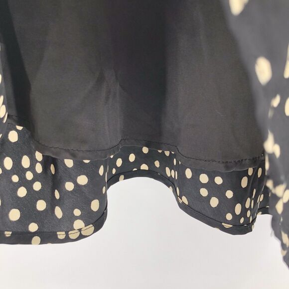 Forever 21 Sz M Black Hi Lo Skirt Polka Dots Lined Silky Lightweight Juniors - Picture 7 of 8